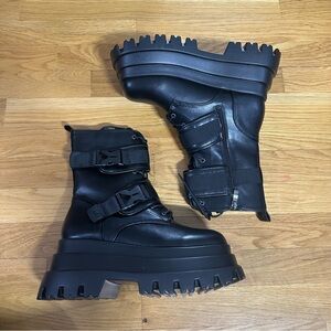 Buckle Platform Chunky Boots